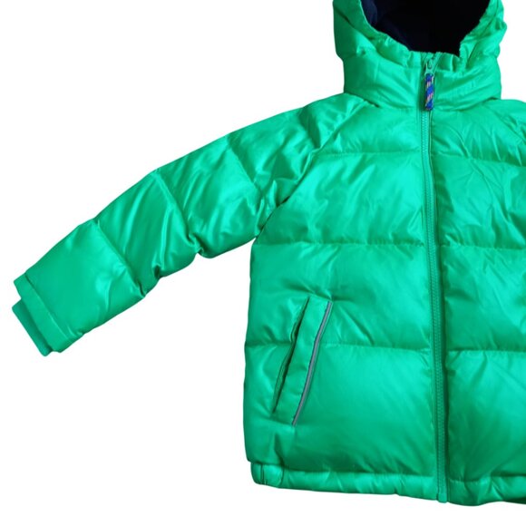 Crewcuts Green Puffer Jacket Kids Size 4/5 – Hooded Winter Coat Unisex - Picture 3 of 7